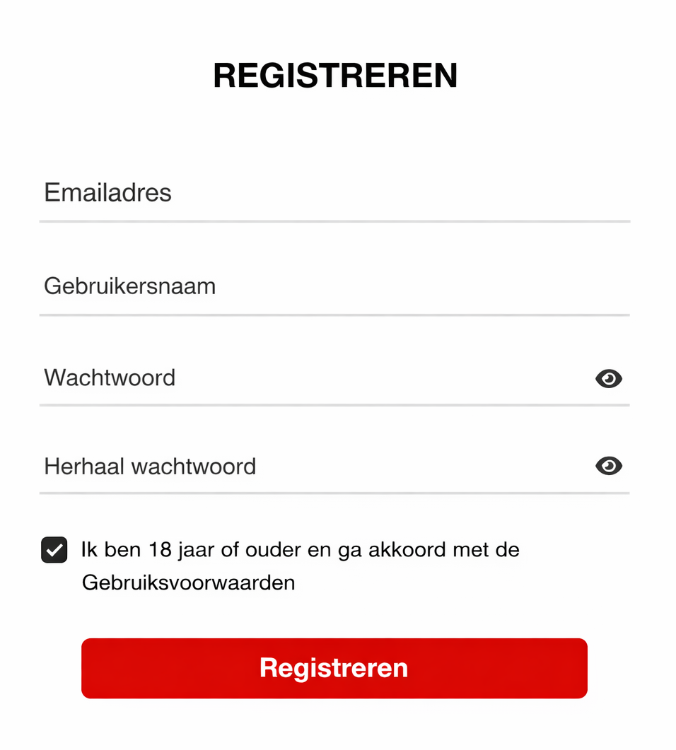 Registratieformulier Zebet Casino